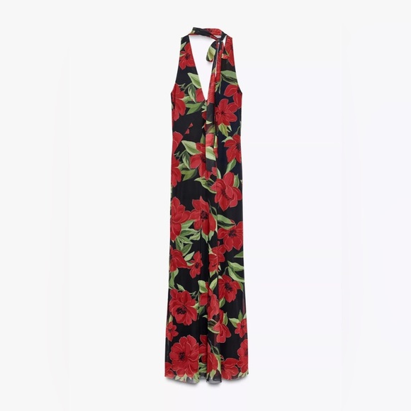 🔥🔥Zara Floral print tulle  scarf Dress - Picture 7 of 8